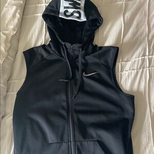Nike Black Zip-Up Vest with Hood